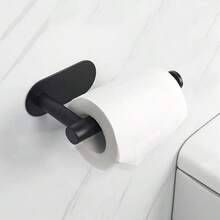 1pc Stainless Steel Wall-Mounted Toilet Paper Holder, Drill-Free Bathroom Kitchen Storage Rack - Multicolor - View 10