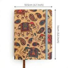 Cahier à couverture souple motif animal A6, carnet de notes de poche vintage, 200 pages/100 feuilles vierges, design avec bande élastique - C - Voir 2