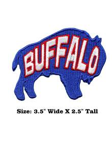 1件装布法罗橄榄球吉祥物刺绣熨烫贴片，运动队图案 - 彩色 - 查看 2