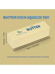 4盎司逼真黄油捏捏乐玩具 – 柔软减压指尖棒，适合青少年和成人，慢回弹感官减压玩具，趣味恶搞礼物（适合自闭症患者或用于恶作剧），黄油棒造型，食物模型，有助于提高注意力缺陷多动症和办公室专注力 - 彩色 - 查看 8
