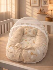 Baby Nest Reducer With Mosquito Net – Comfort And Safety For Baby - Bánh Safari - Xem 1