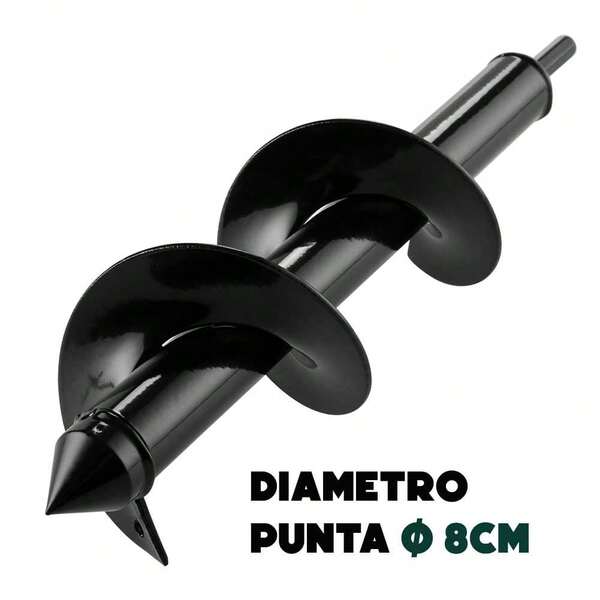 Bakaji Punta per Trivella a Spirale da Giardino, Punta per Trapano a Mano, Strumento di Perforazione Accessori per Piantare Bulbi da Letto Foratura Coltivare Piante