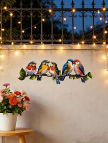 1pc Colorful Metal Bird On Branch Decor - Hanging Sculpture For Outdoor/Indoor, Suitable For Garden, Yard, Home - Bird - View 5