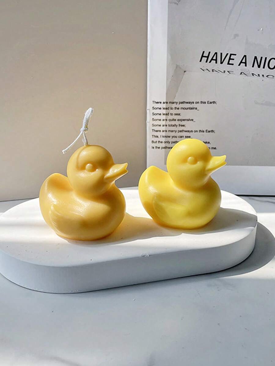 3D Little Yellow Duck Aroma Stone Plaster Candle Silicone Mold DIY Duck Crystal Epoxy Resin Mold - White - View 1