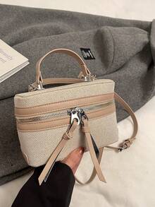 Hàng mới về năm 2026, bán sỉ, độc đáo, chất lượng cao, hộp đựng mỹ phẩm, túi đựng son mini, túi đeo vai chéo cho nữ. - Màu Khaki - Xem 5