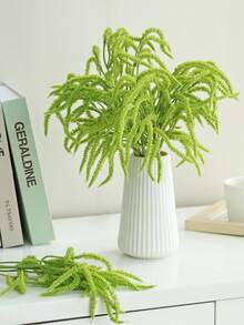 6 piezas de plantas de helecho artificiales con cuentas de perlas falsas - Flores falsas de plástico para decoración del hogar, adornos de mesa para todo el año, perfectos para Navidad, Pascua, Acción de Gracias, Día de San Valentín, ocasiones de recuperación - Versátiles para varios tipos de habitaciones - Verde - Ver 4