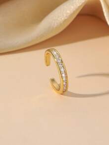 Verstellbarer kubische Zirkonia-Zehenring, luxuriöser rosa Zirkonia-Fußschmuck, geeignet als tägliches, Urlaubs- und Party-Accessoire für Frauen - Gold - Übersicht 7