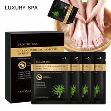 KOURUILIFE 四步足部水疗套装——海盐浸泡液、红糖磨砂膏、火山泥面膜和樱花保湿霜 | 在家即可享受柔软光滑的足部护理套装 - 多色 - 查看 6