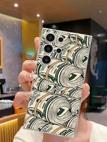 1个装 钱币图案透明软壳手机壳，兼容三星Galaxy A04e/12/A13/A14/A34/A50/A52/A53/A54/S21/S22/S23/S24/S25/S25 Ultra，国际版，非国内版 - 無色 - 查看 4