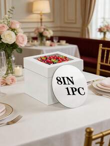 5pcs/Set Cake Boxes With Cake Stands, 2 Packs Disposable Cake Boxes, Cake Carriers, White Bakery Boxes With Window For Cookies, Pies, Cupcakes, Pastries (3 Sizes: 8 Inch, 10 Inch, 12 Inch) - View 16
