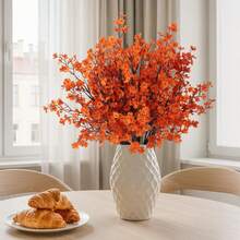 14.17 Inch Artificial Starry Sky Plastic Centerpiece Decor, Fake Plant, Suitable For Spring Decor, Home Decor, Wedding Decor, Dining Table Centerpiece, Autumn Decor, Indoor Decor, Balcony Decor, Kitchen, Dining Room, Bedroom Decor, Bathroom, Valentine's Day Decor, Bridal Bouquet, Birthday Party, Holiday Decor, Anniversary, Cafe, Office, Garden And Other Outdoor Occasions - Orange - View 4