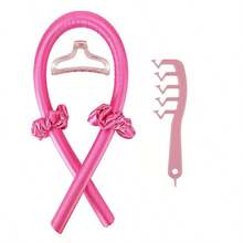 6件/5件/4件装 Mcbki 睡眠美发造型工具套装，无需加热的卷发棒+睡眠帽+Z字梳，丝质睡眠帽，弹性睡眠帽，女士护发，长发造型工具，DIY 懒人卷发，打造自然波浪和蓬松卷发，适合过夜使用，旅行必备，奢华护发礼品 - 彩色 - 查看 35