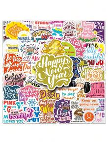 50 pezzi Adesivi con citazioni motivazionali, adesivi ispiratori in inglese impermeabili per laptop, tablet, custodie per telefono, borracce, bagagli, forniture per scrapbooking, cancelleria, adesivi divertenti - Adesivi per graffiti - Visualizzare 12