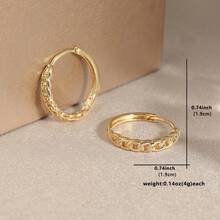 Women's Gold Earrings, Delicate Minimalist Design Jewelry, Classic Versatile, Fashionable Gift - Gold - View 6