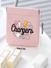 Multi-Color Charger/Data Cable Organizer Pouch, Light Green/Random Print Pattern, Suitable For Data Cables, USB Drives, Power Banks, Phones, Etc., For Office And Travel Use - Multicolor - View 2