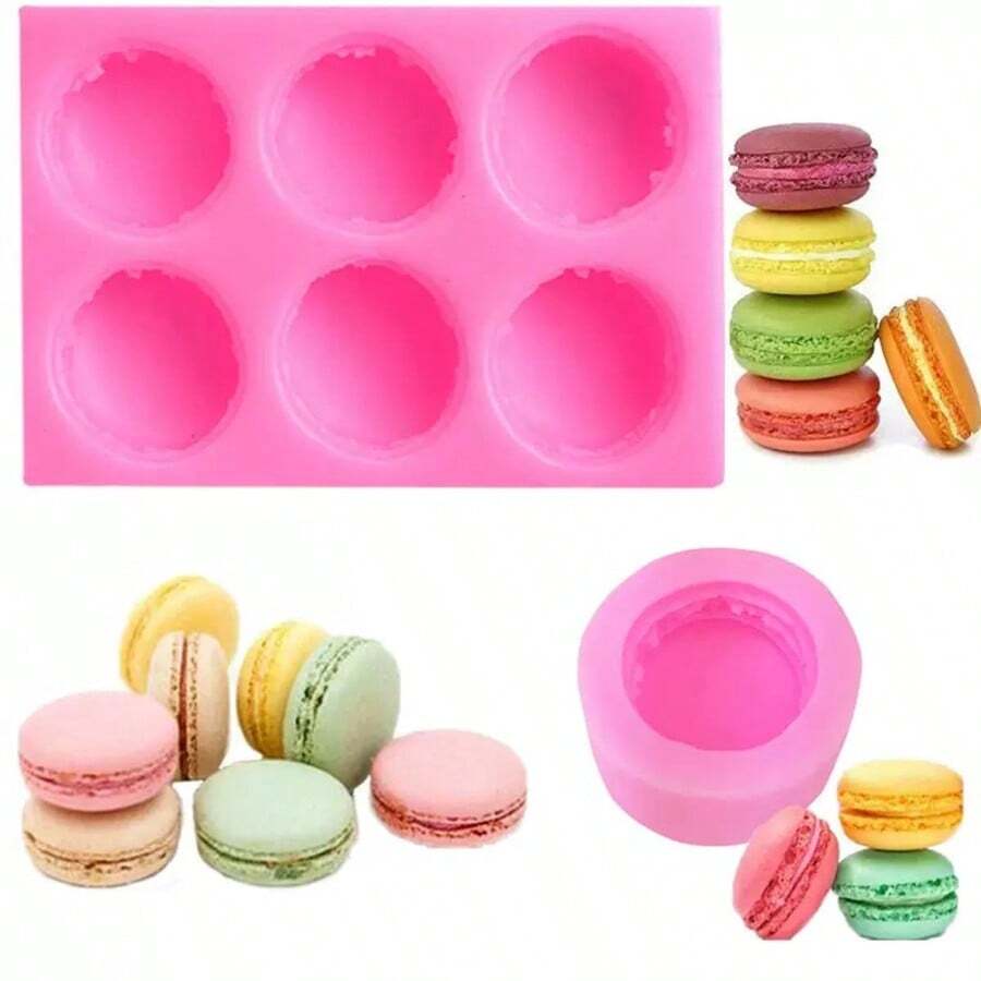 Khuôn silicon tự làm để tạo hình macaron chân thực cho nến thơm, phụ kiện thủ công và trang trí nhà cửa - Làm nến - hồng - Xem 1