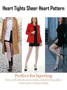 1 đôi quần tất lưới họa tiết trái tim đen trắng, tất lưới hình trái tim, quần tất lưới màu đỏ dành cho nữ, thích hợp cho tiệc Valentine, hẹn hò, du lịch mùa hè, tiệc tùng, quà tặng cosplay. - Nhiều màu - Xem 8