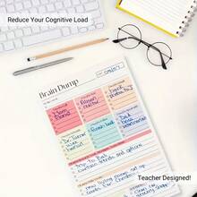 1/2pcs Brain Dump Tear-Off To-Do List Notebook | A5 Daily Planner Journal, High-Performance Organizer, Minimalist Notebook Planning Tool With Dated Pages And Smooth Paper - Multicolor - View 6