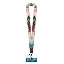 Artistic Style Phone Lanyard, Campus Card/Work ID Holder, Starry Night Koi Fish & Landscape Pattern, Detachable Halter - Rectangle - View 5