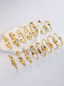 Brazalete de acero de titanio con diseño de mariposa, brazalete abierto de diseño único y no descolorido - Multicolor - Ver 1