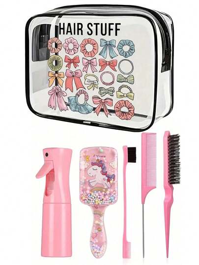 6pcs PVC Makeup Bag Set, Zippered Waterproof Travel Storage Pouch - Girl's Lightweight Smudge-Proof Cosmetic Bag, Portable Makeup Organizer, Easy Wipe Clean Design, Tech Storage Pouch | Modern Aesthetic | Fade-Resistant Material Travel Essentials For Winter/Summer Vacation, Back To School, Cruise, Bathroom, Large Capacity