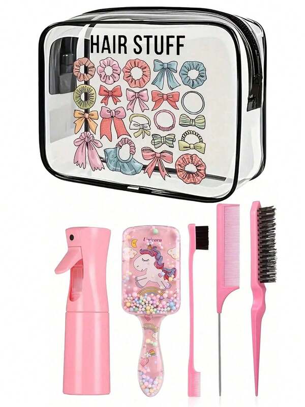 6pcs PVC Makeup Bag Set, Zippered Waterproof Travel Storage Pouch - Girl's Lightweight Smudge-Proof Cosmetic Bag, Portable Makeup Organizer, Easy Wipe Clean Design, Tech Storage Pouch | Modern Aesthetic | Fade-Resistant Material Travel Essentials For Winter/Summer Vacation, Back To School, Cruise, Bathroom, Large Capacity