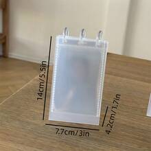 Simple Transparent Card Holder, Desktop Stand, 10 Pages/Book, 2 Slots Per Page, Can Hold 20 Photos, Mushroom Button Design For Easy Access, Suitable For Small Card Storage, Idol Menu Cards, Calendar Making, Photo Album - One Size Fits All - View 12