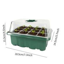 2 Packs Seed Starter Trays (24 Cells Total), Seed Starter Kit With Humidity Vented Domes And Base, Ideal For Germinating Vegetable, Flower & Herb Seeds - 2pcs - View 6