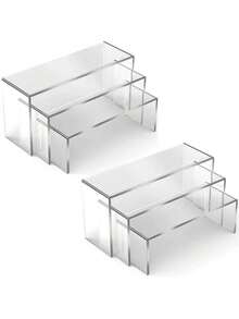 Transparent Acrylic Display Stand, Multi-Functional Transparent Acrylic Cupcake Stand, Cosmetic Storage Rack (U-Shaped), Can Be Freely Combined, Please Peel Off Protective Film Upon Receipt - Clear - View 6