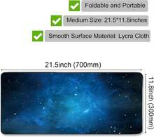 Dolaer Medium Gaming Mouse Pad Mat Extended Professional Medium Size 27.5inX11.8inX0.1in Mouse Keyboard Pad With Stitched Edges, Anti-Slip Rubber Base Huge Desk Pad Mat (Starry Sky Medium) - 鼠標墊 - 查看 2