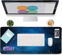 Dolaer Medium Gaming Mouse Pad Mat Extended Professional Medium Size 27.5inX11.8inX0.1in Mouse Keyboard Pad With Stitched Edges, Anti-Slip Rubber Base Huge Desk Pad Mat (Starry Sky Medium) - 鼠標墊 - 查看 5