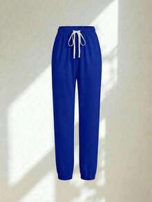 Conjunto uniforme médico quirúrgico set 2 piezas dama mujer manga corta cuello v pantalón jogger resorte cordón cómodo - Azul - Ver 6
