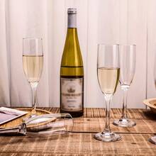 6/12只装 6盎司可重复使用经典香槟杯，带柄香槟杯，适合派对、婚礼和居家使用 - 查看 10