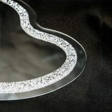 1 pezzo Specchio acrilico a forma di cuore, 30x30 cm | Forma asimmetrica, bifacciale, superficie a specchio argento con frammenti di cristallo finti, spessore 2 mm, multifunzionale, adatto per casa, garage, camera da letto, hotel, bar, soggiorno, bagno e decorazione natalizia - multicolore - Visualizzare 9