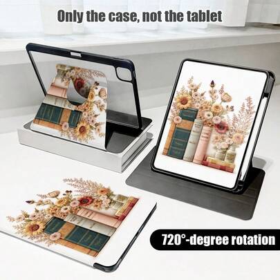 1pc Flip Cover Desk Protector Case With Pen Slot, Floral Pattern, PU Leather Case With Stand, Auto Sleep/Wake Function, Compatible With Honor Pad 8/9/10, Honor GT 11.5inch/X7/X8A/X9/X8Pro/X9Pro/V9/V8 Pro, Matepad 11 Inch 2023/2022 Model, Apple 10th Generation/ 11 2025 (A16), And More, Suitable For Back To School, Valentine's Day