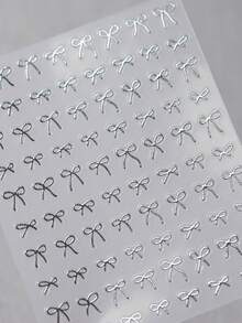 1 chiếc nơ bạc kiểu ballet, nơ thắt nút bạc lấp lánh, miếng dán móng tay nghệ thuật 5D chủ đề khiêu vũ thanh lịch, tự dính, phụ kiện làm móng cho phụ nữ và bé gái. - Nhiều màu - Xem 1