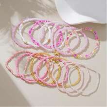 Shell Bracelet, Bohemian Beaded Elastic Bracelet, Summer Beach Shell & Star Pendant Bracelet Set, Gold-Plated Layering Bracelets For Women - Multicolor - View 4