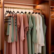 Set Of 5 Slim Non-Slip Velvet Hangers For Pants And Skirts - 查看 8