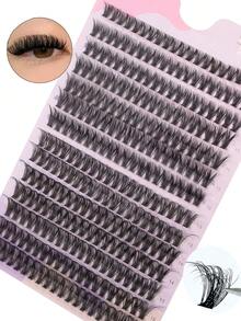 14 Pairs Faux Eyelash Clusters - Hypoallergenic, 0.07mm D-Curl, 9-16mm Mixed Natural Styles, 3D Volume Individual Lash Extension - View 1
