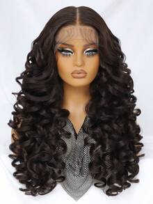 Tóc giả Latisha 13*6 HD Synthetic Lace Front Wigs kiểu xoăn, đã tỉa sẵn, có mái, dành cho nữ, điểm nhấn là tóc con, dài 24 inch. - Nhiều màu - Xem 21