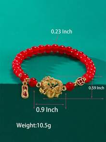 1pc Chinese Style Dragon Bracelet, Chinese New Year Blessing Bracelet, Suitable For New Year Gifts - Dragon - View 3