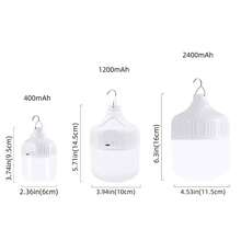 户外露营 USB 可充电防水灯泡应急灯，便携式 LED 灯，适用于室内装饰、旅行、母亲节礼物，超亮多功能家用及户外露营帐篷夜间应急灯 (2400/1200/400mAh) - 冷白色 - 查看 5