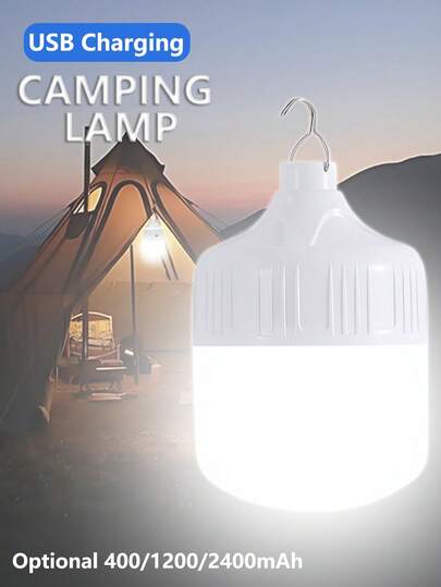 2400/1200/400mAh USB Rechargeable Waterproof Camping Light, Emergency Light, Portable LED Light, Indoor Decor, Travel, Mother's Day Gift, Super Bright Multi-Function Home & Outdoor Camping Tent Night Emergency Light