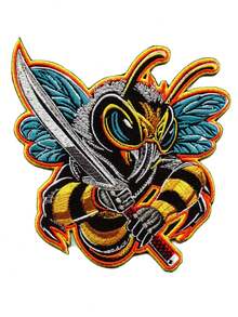 1 miếng vá thêu hình nhóm nhạc Hip Hop Rap Kung Fu Killa Bees cầm kiếm, có thể ủi lên quần áo. - Nhiều màu - Xem 1