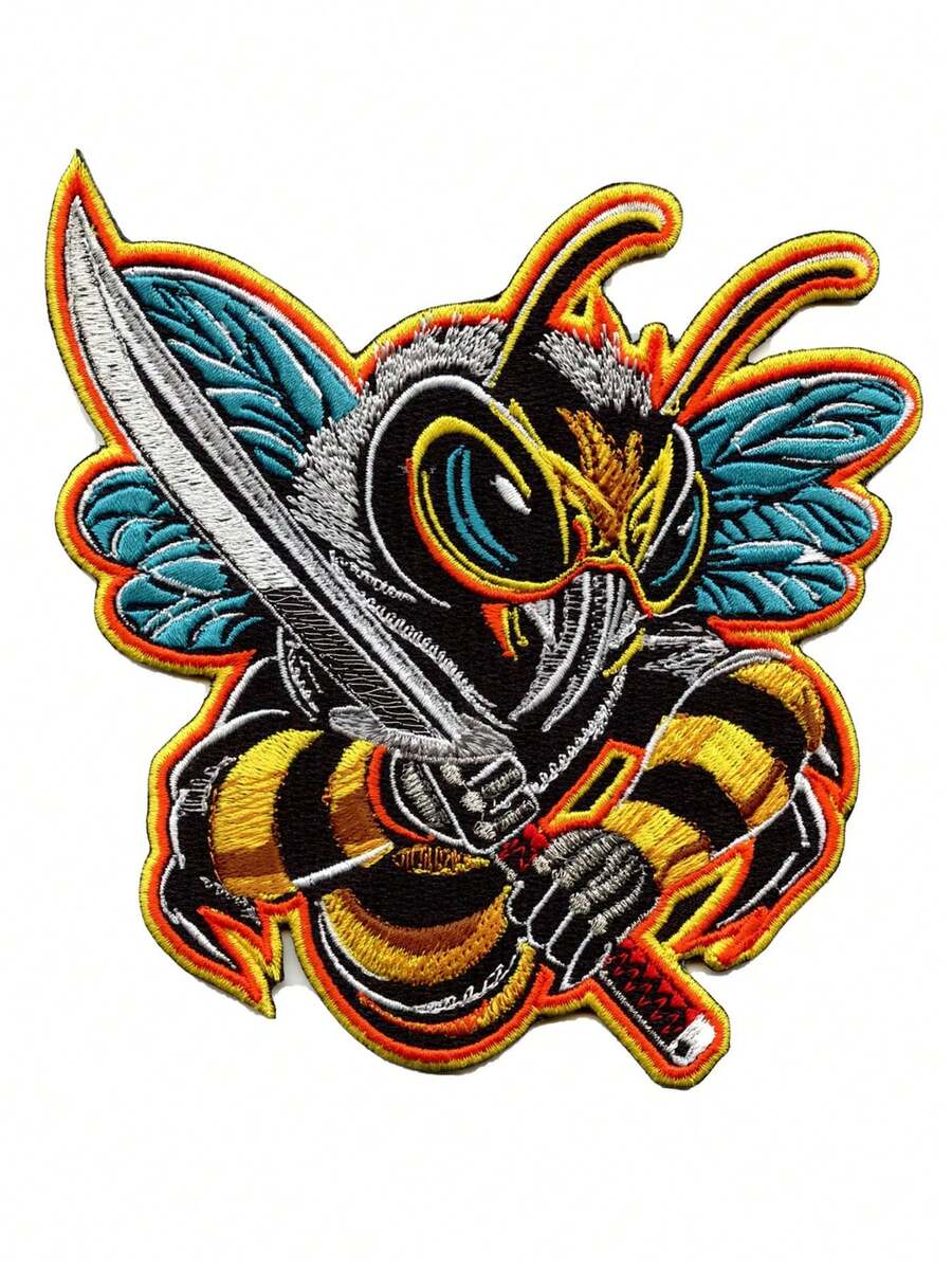 1 miếng vá thêu hình nhóm nhạc Hip Hop Rap Kung Fu Killa Bees cầm kiếm, có thể ủi lên quần áo. - Nhiều màu - Xem 1