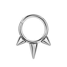 1PC Nose Ring Hoop Punk Stainless Steel Hypoallergenic 16G 18K Gold Plated Hinged Septum Spiked Nose Lip Puncture, Cartilage Hoop,Helix Tragus Ear Lobe Earring,Unisex ,Black 8mm 10mm Women And Men Body Pierecing Jewelry - N026 - View 16