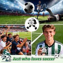 1件趣味足球礼物，适合男孩女孩男士女士，迷你足球配件酷炫小玩意，球员爱好者毛绒玩具礼物，圣诞装饰品，圣诞袜填充物，生日派对装饰品 - 彩色 - 查看 5