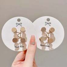 2个金色束腰扣，适合宽松牛仔裤，可重复使用的金属胸针，适用于服装连衣裙，无缝装饰配件（不含卡纸） - 金色 - 查看 8