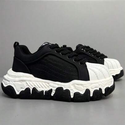 2026 New Men's Chunky Sneakers Retro Chunky Sneakers Fashion Sports Running Trainers Lightweight Breathable Athletic Walking Shoes ,Shell-Toe Bread Shoes