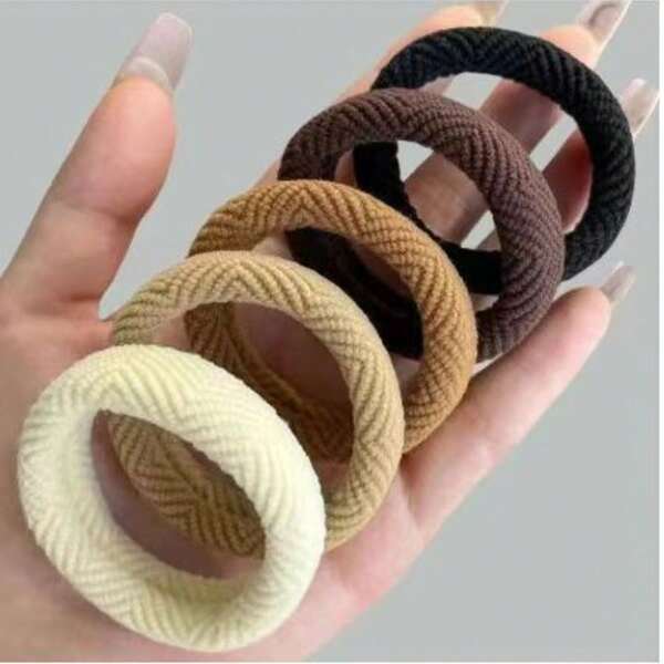 Elastic Hair Ties - Durable Hair Bands For All-Day Secure Wear, Suitable For Thick & Curly Hair, Ideal For Ponytails, Braids, And Simple Updos, Versatile Accessory For Casual, Work, And Active Lifestyles, Reliable And Gentle Hair Essential For Busy Days